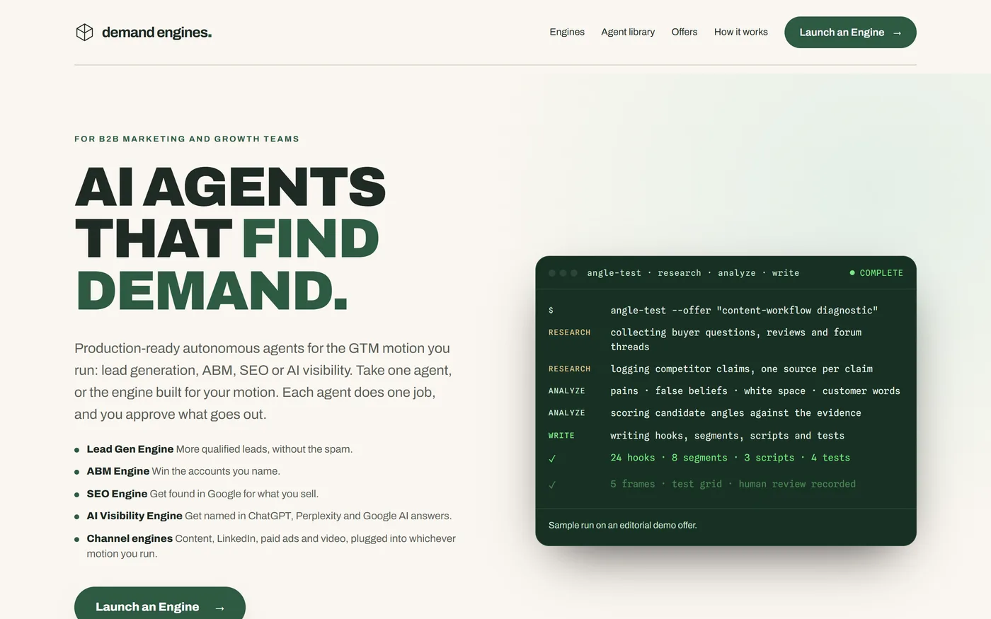 Demand Engines screenshot